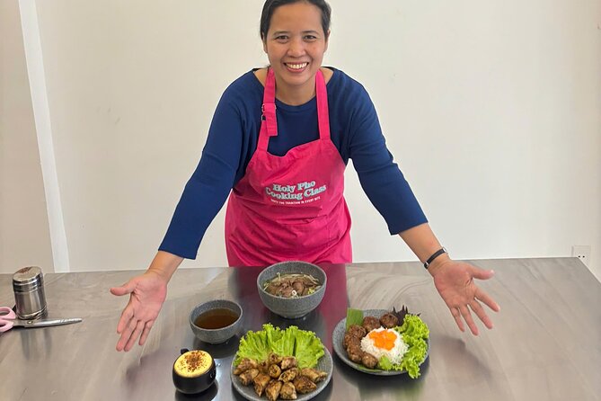 Cook 4 Local Vietnamese Dishes In Pink-themed Class & Market Tour - Your Own Station: Hands-On Cooking Done Properly