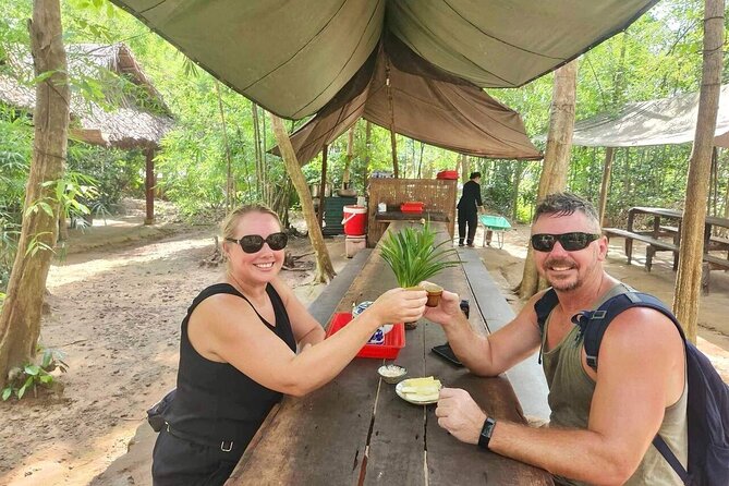 Cu Chi Tunnels Small Group Maximum 12 People From Ho Chi Minh - Boiled tapioca at the Hoang Cam smokeless stove
