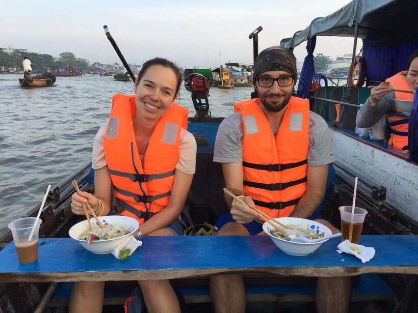 From HCM 1-day Cai Rang floating market local mekong village - Sunrise Breakfast on Cai Rang: Boats, Coffee, and Morning Life