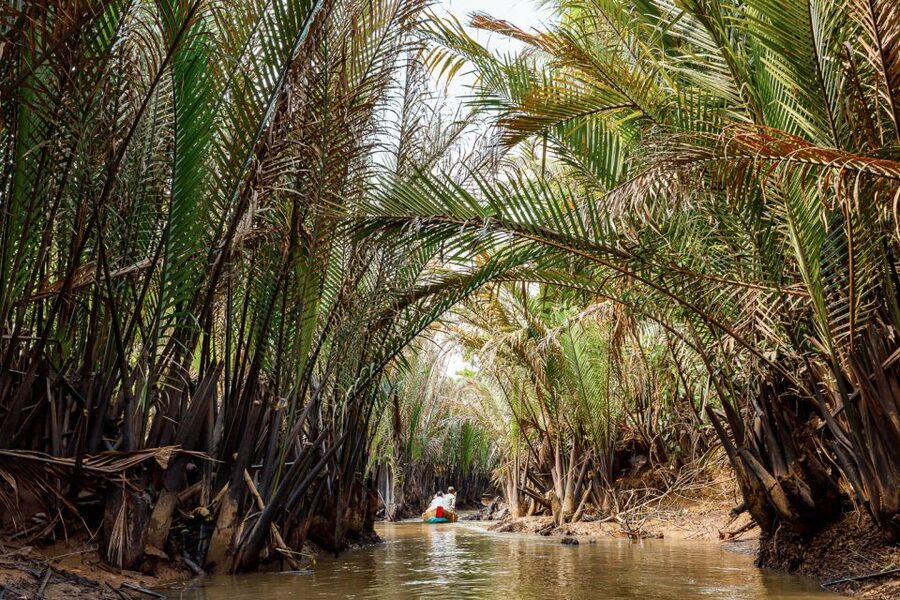 From Ho Chi Minh: Classic Mekong - My Tho, Ben Tre Full Trip - Rowing the sampan in the smaller canals