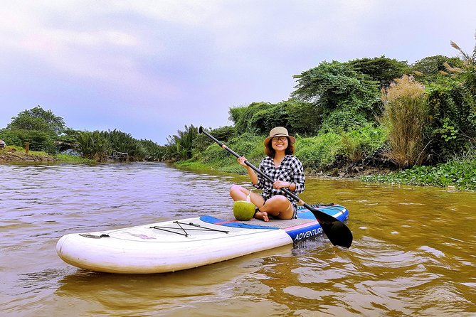 Paddling to explore the historic Vietnam War Rach Chiec jungle, - Your guide (Russell) and the SUP setup that actually matters