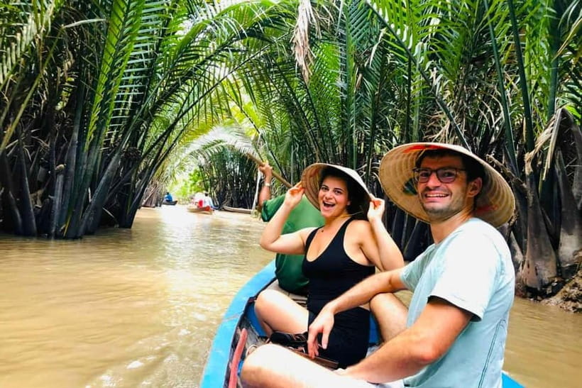 Private Vinh Trang Pagoda & Mekong Delta from Ho Chi Minh - Sampan boat through coconut canals: the slower side of the Mekong