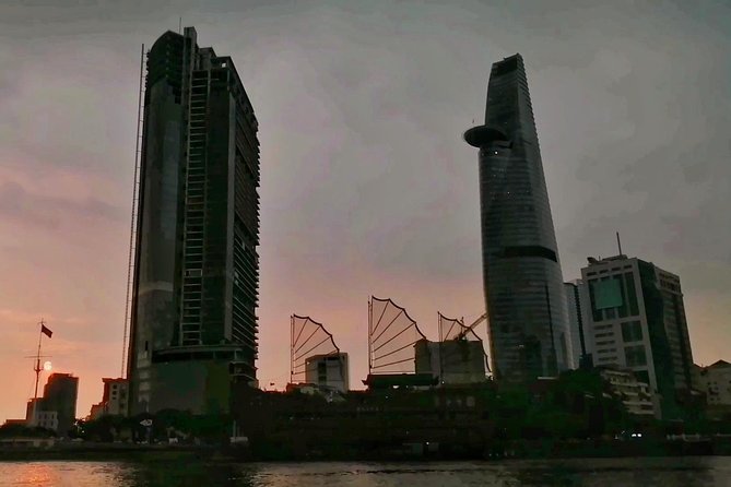 Sunset City-Dragon Floating Temple on River with LUXURY SPEEDBOAT - Why a luxury speedboat sunset makes sense on the Saigon River