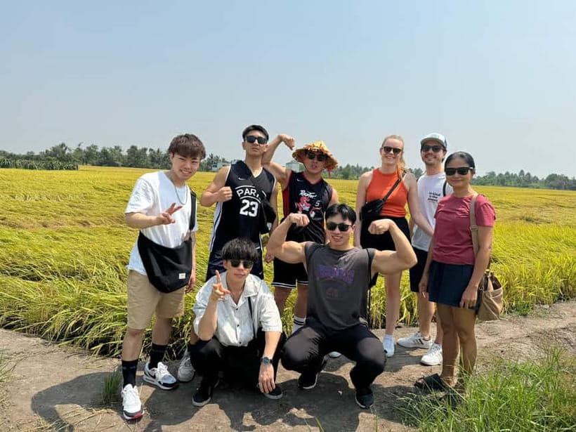 VIP Mekong Delta Full Day Adventure Cycling-Kayak-Cooking - Family Tiny Garden: orchard bikes, dragon fruit, and rice-field views